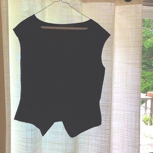 Black silk sleeveless top